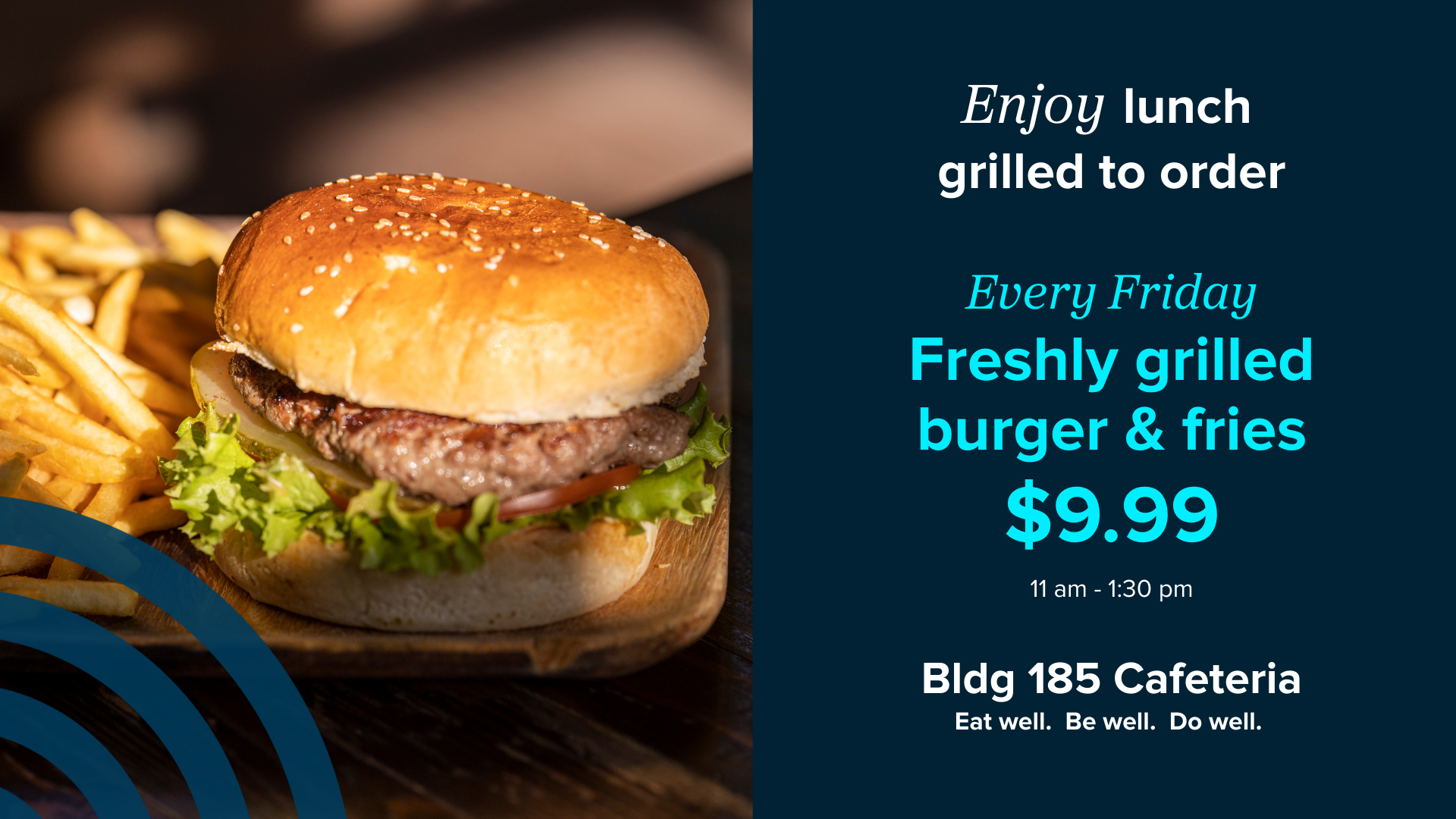 Burger and fry special digital ad