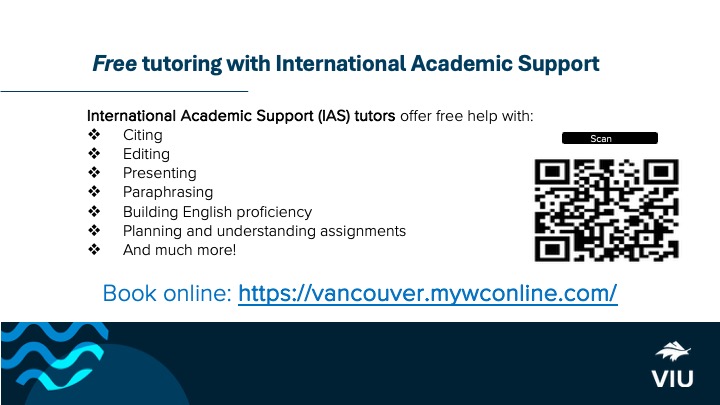 International Academic Support ad
